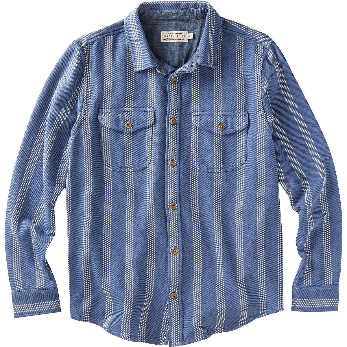 Image of Outerknown Blanket Shirt - Men's Solimar Blue Skyline Stripe, XL