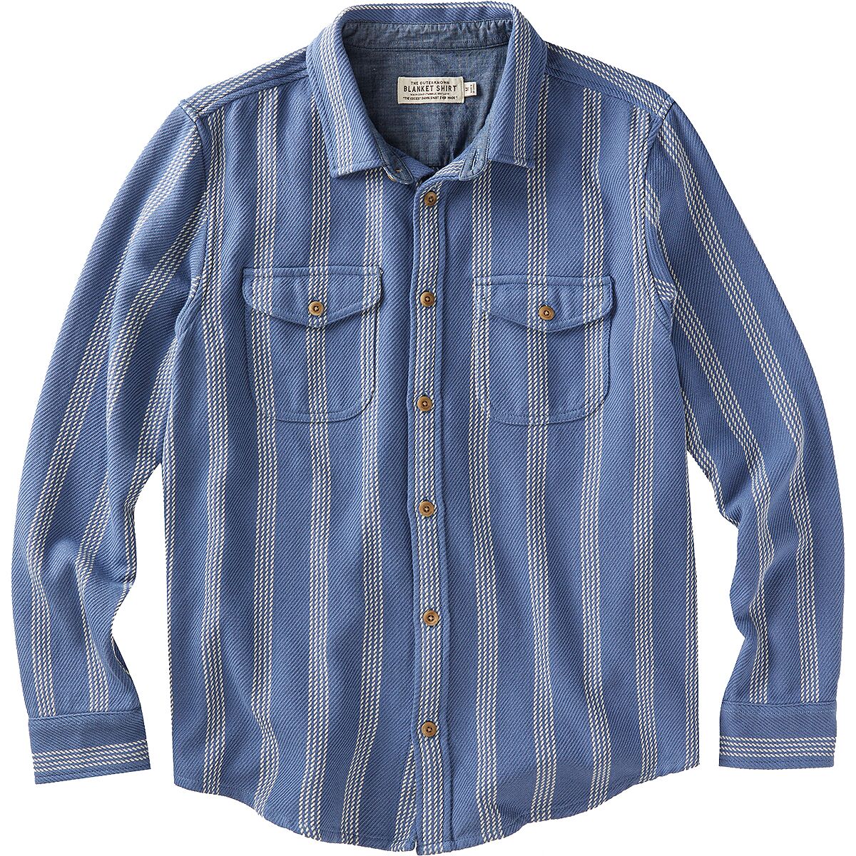 Image of Outerknown Blanket Shirt - Men's Solimar Blue Skyline Stripe, M