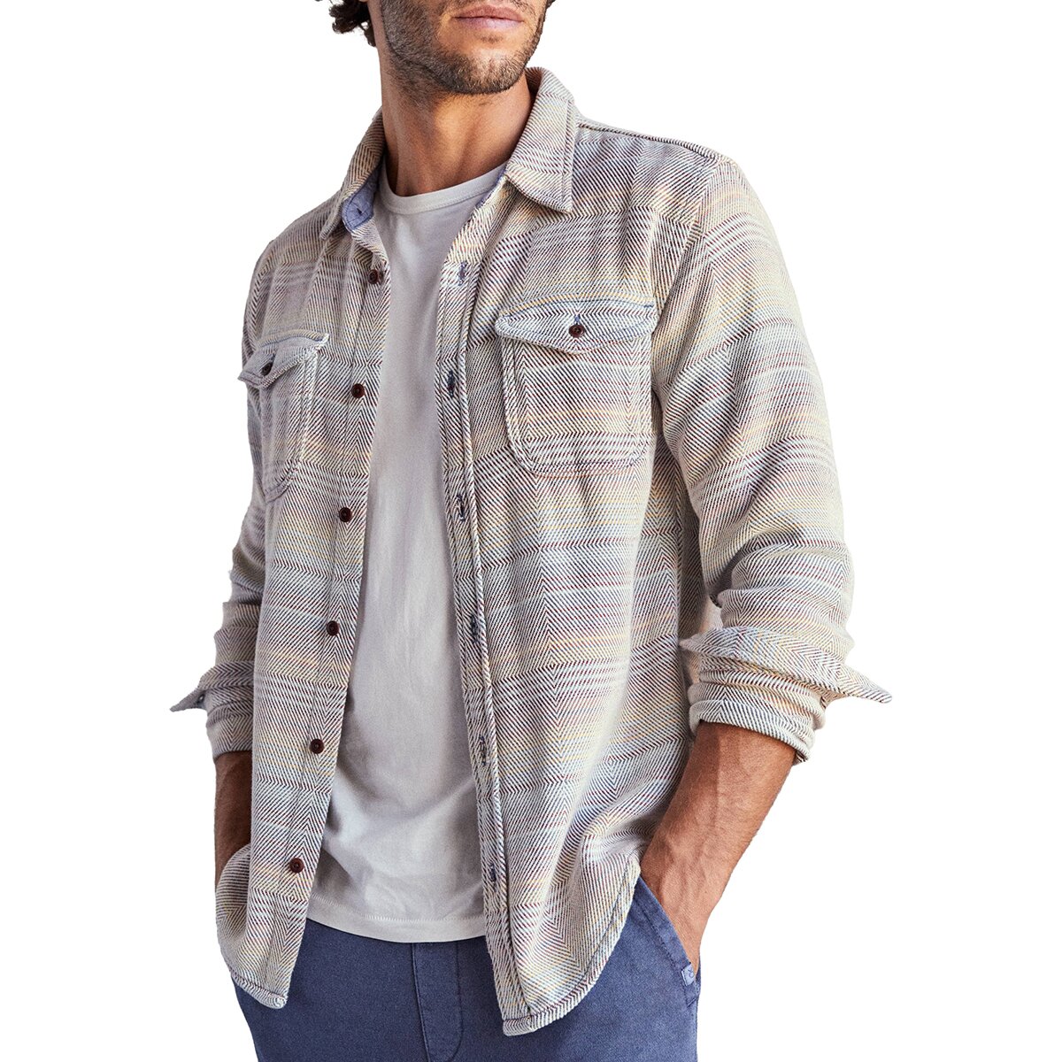 Image of Outerknown Blanket Shirt - Men's Sunrise Mojave Stripe, L