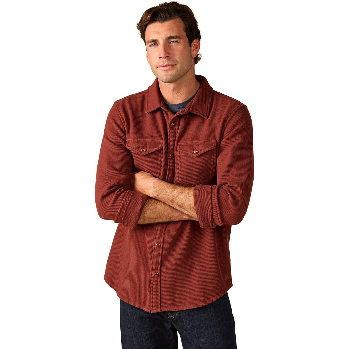 Image of Outerknown Chroma Blanket Shirt - Men's Cola, S