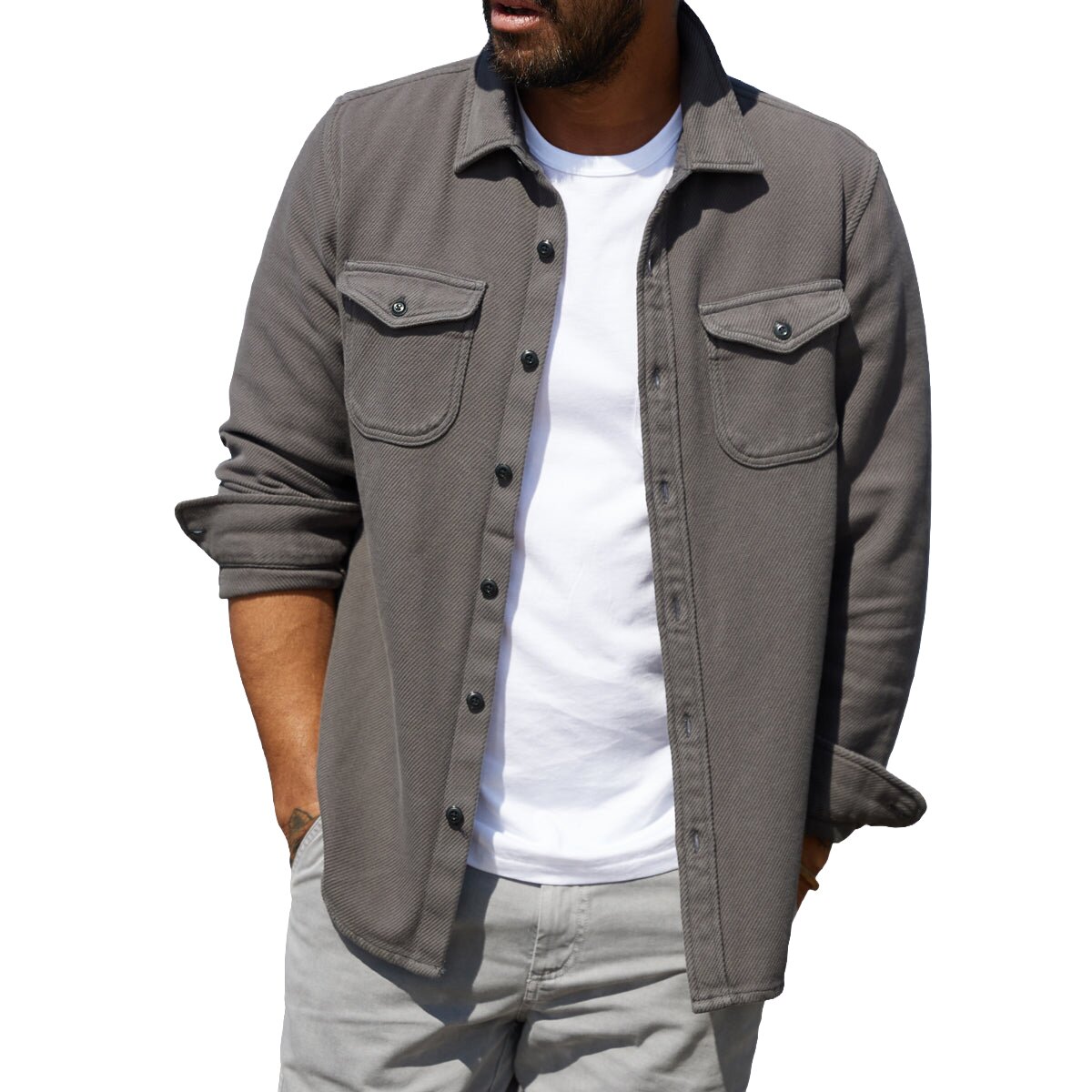 Image of Outerknown Chroma Blanket Shirt - Men's Faded Black, XXL