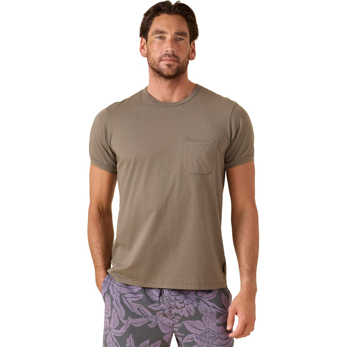 Image of Outerknown Sojourn Pocket T-Shirt - Men's Kelp Bloom, XL