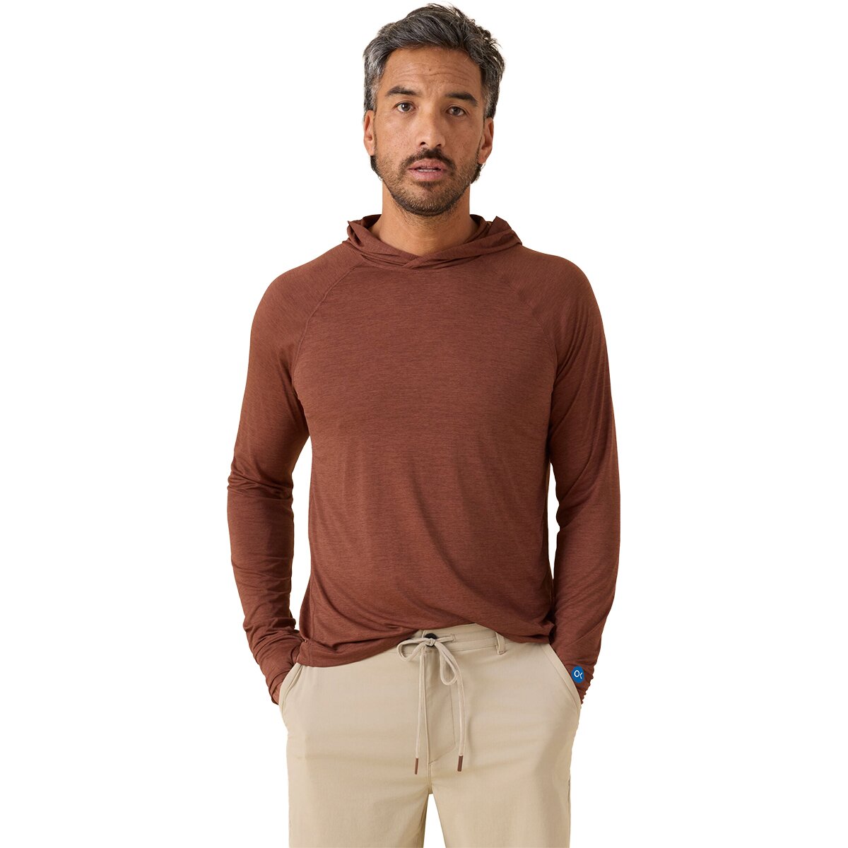 Image of Outerknown Hooded Sun Shirt - Men's Sepia, M