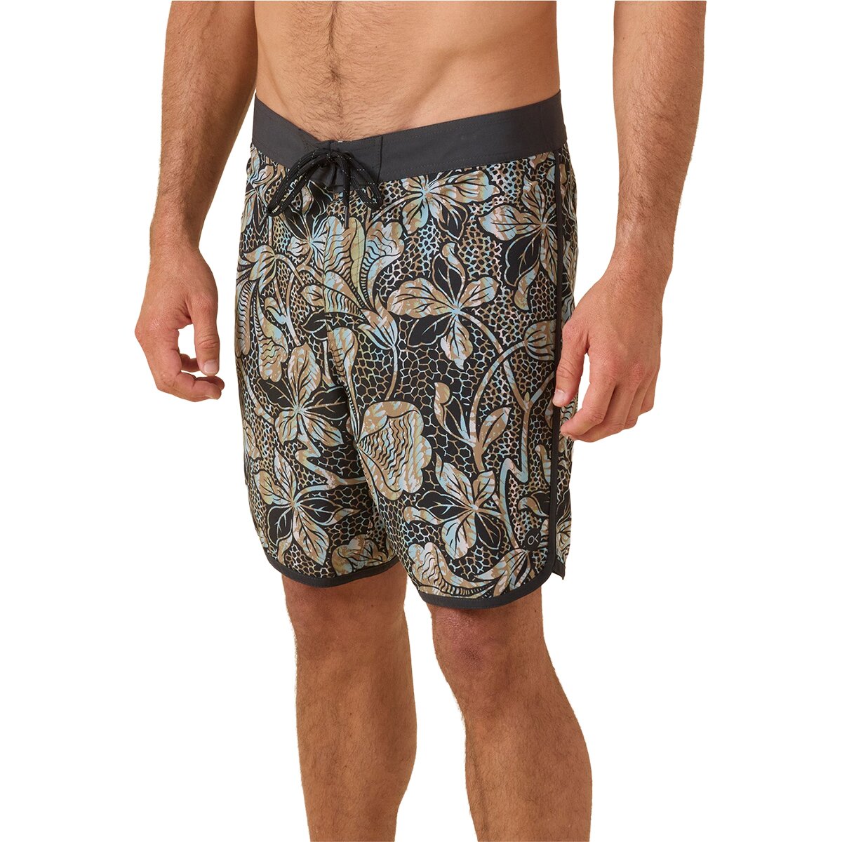 Image of Outerknown All Time Scallop Swim Trunk - Men's Dazedaloha Tropical Forest, 32