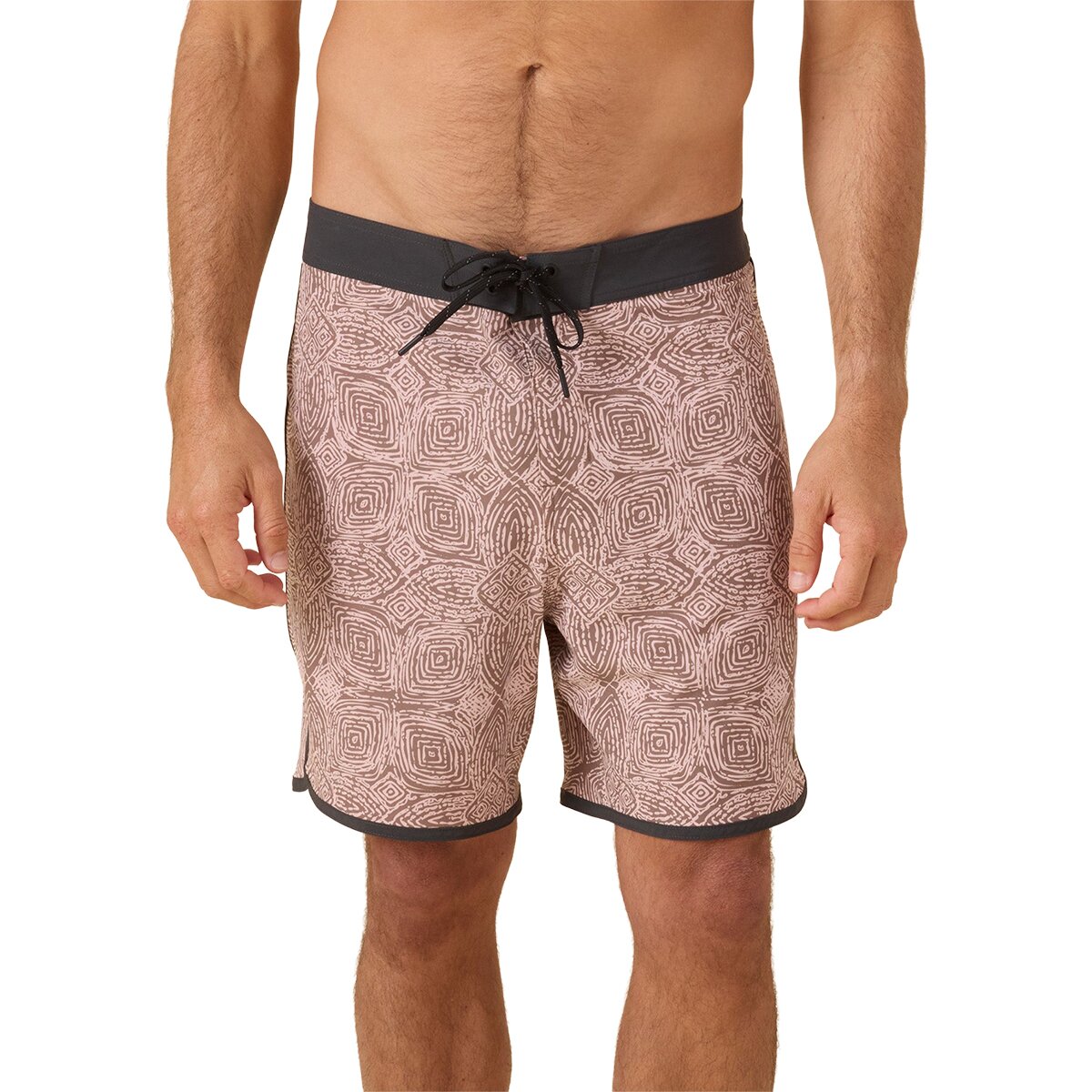 Image of Outerknown All Time Scallop Swim Trunk - Men's Deep Taupe Ripples, 31