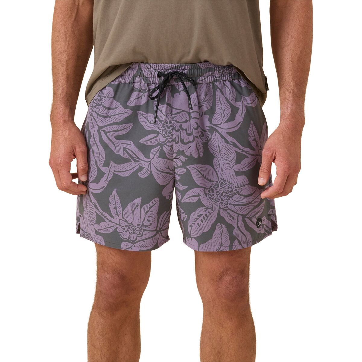 Image of Outerknown All Time Stretch Volley Swim Trunk - Men's Purple Aster Tropical Forest, S