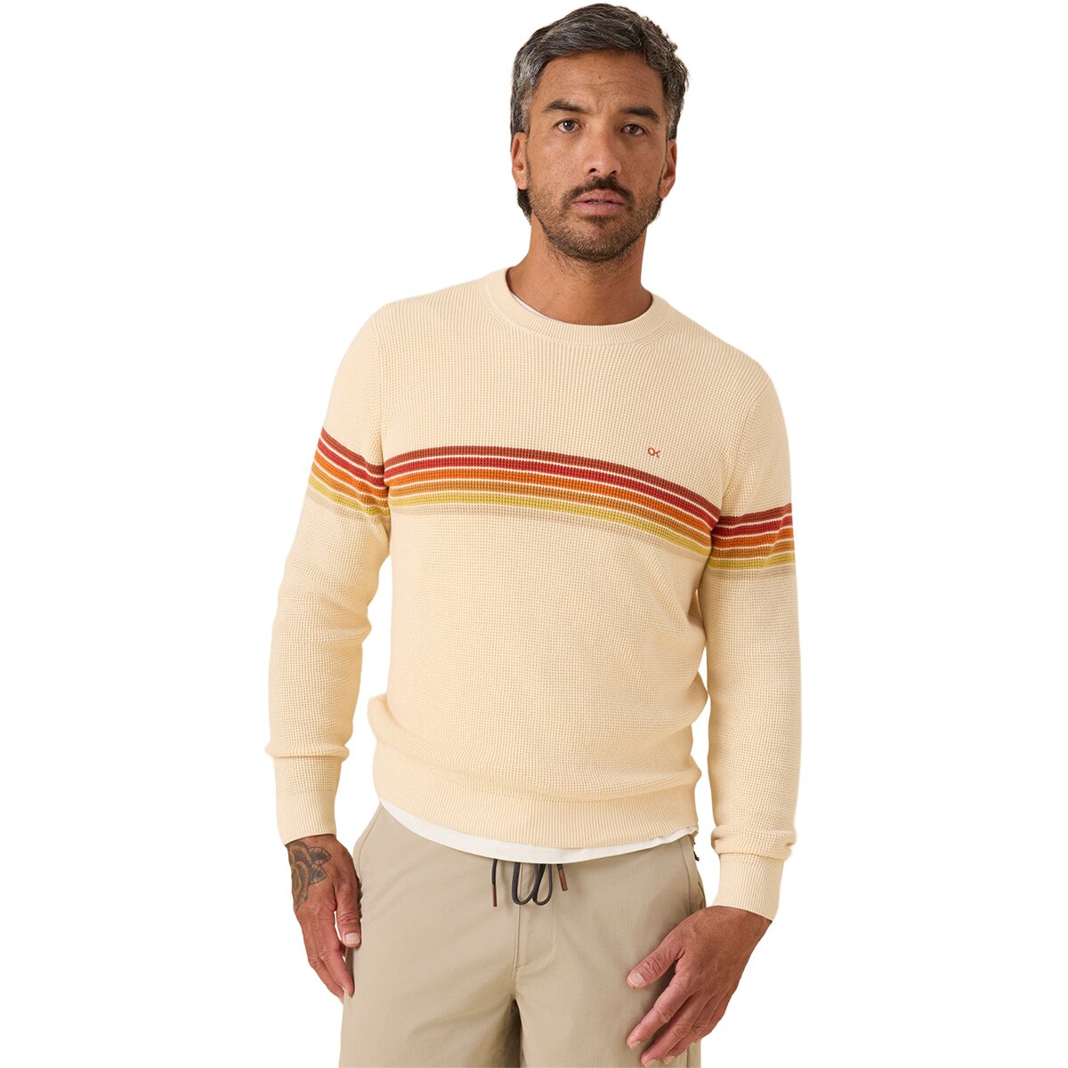 Image of Outerknown Nostalgic Sweater - Men's Ok 70S Rainbow, XL