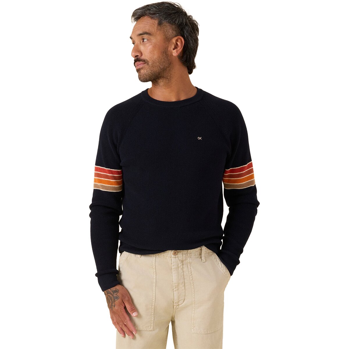 Image of Outerknown Nostalgic Sweater - Men's Ok Burnt Rainbow, M