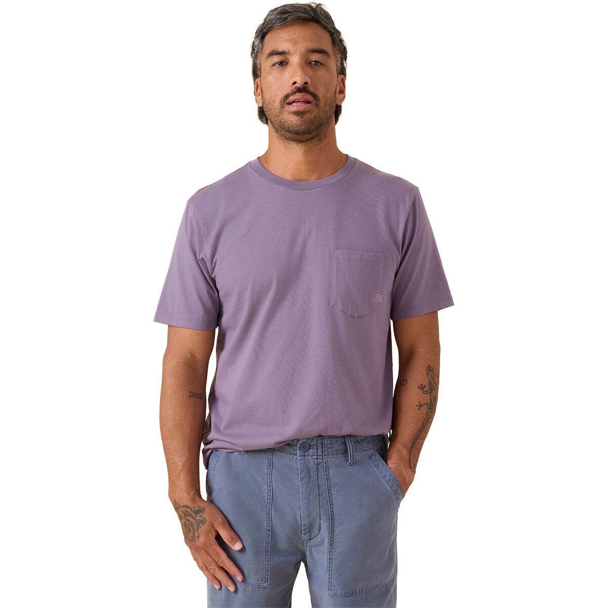 Image of Outerknown OK Flag Pocket T-Shirt - Men's Purple Aster, L