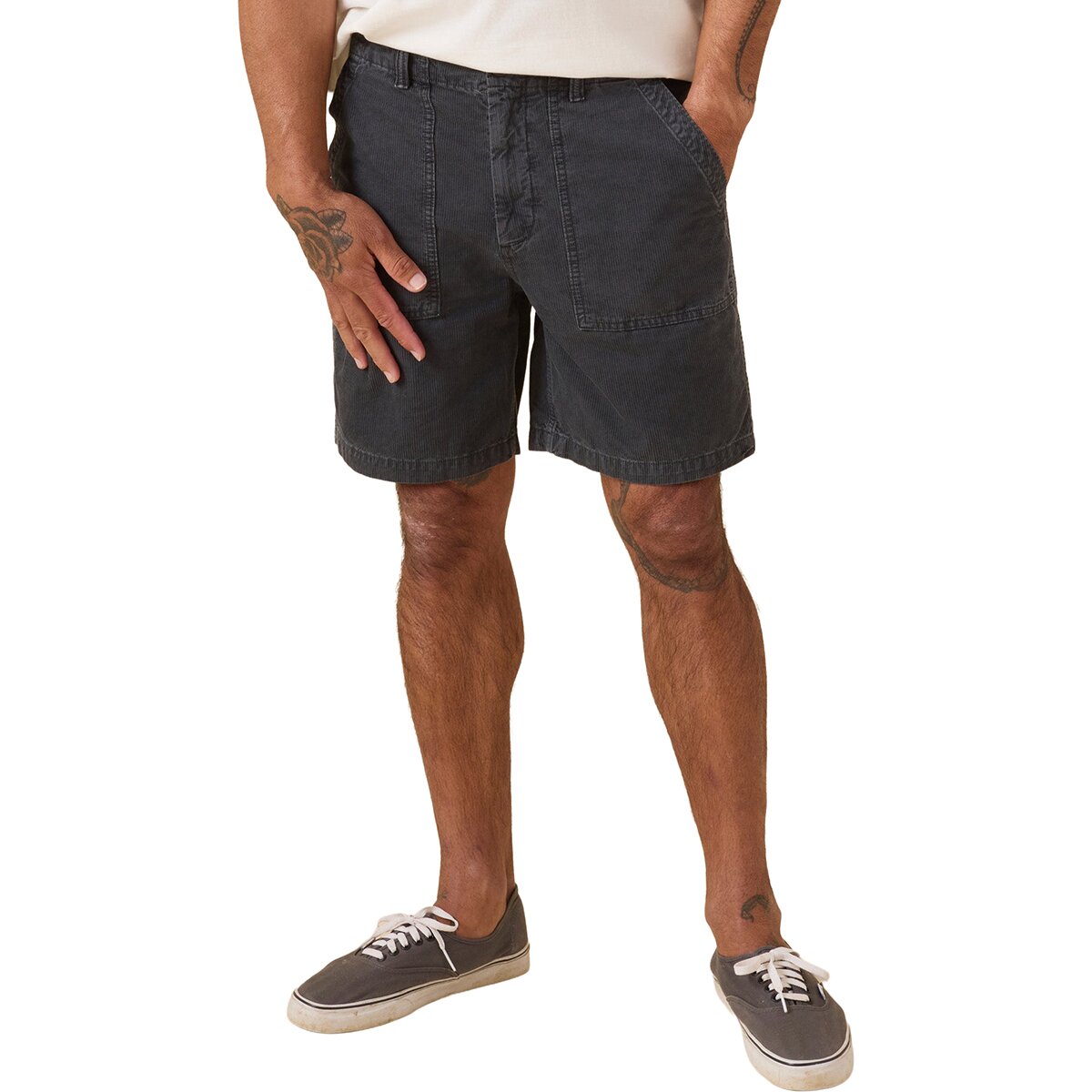 Image of Outerknown Seventyseven Cord Utility Short - Men's Washed Black, 38