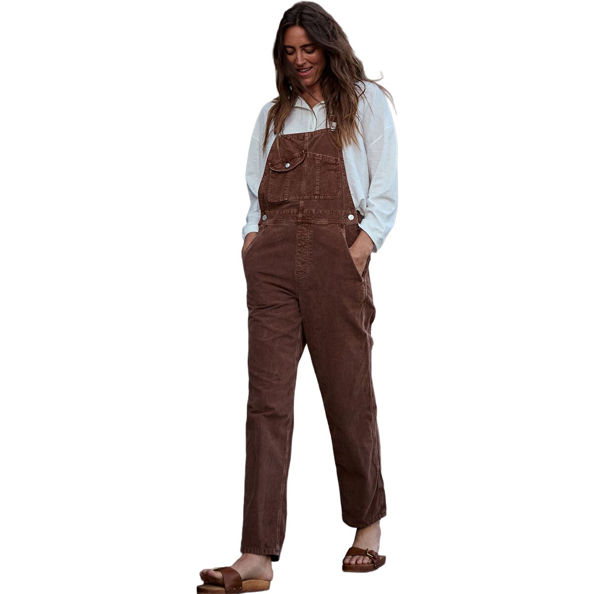 Image of Outerknown Voyage Cord Overalls - Women's Sepia, XS