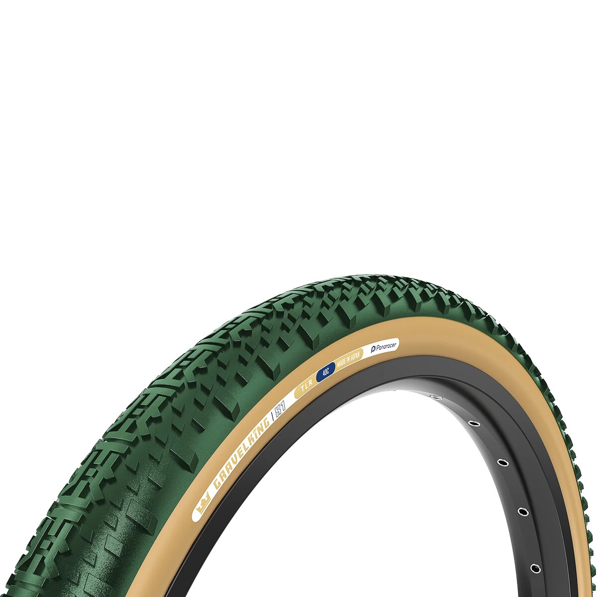 Image of Panaracer GravelKing X1 Tubeless Tire British Racing Green/Brown, 700x50