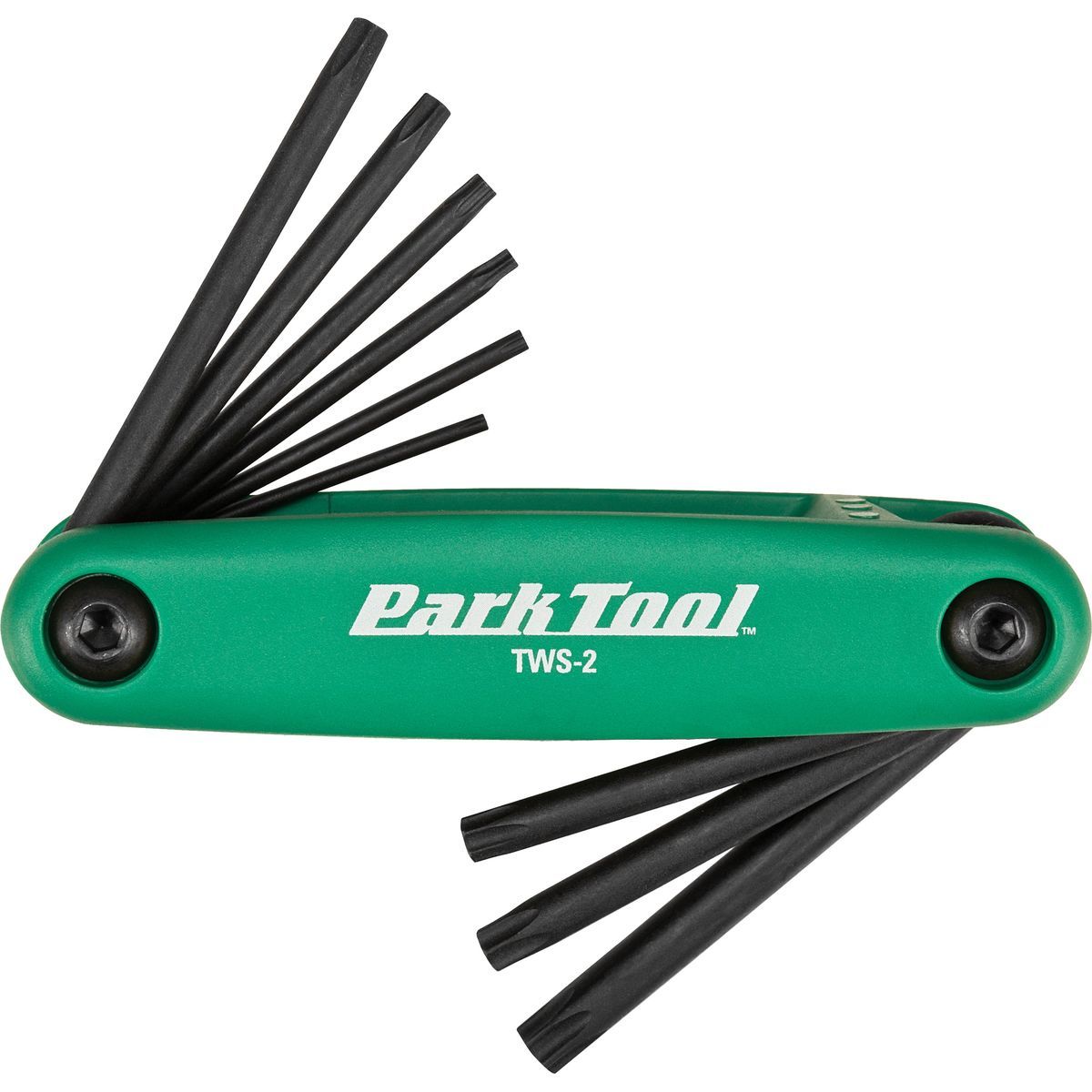 Image of Park Tool TWS-2 Fold-Up Torx Compatible Wrench Set Green, t7 to t40