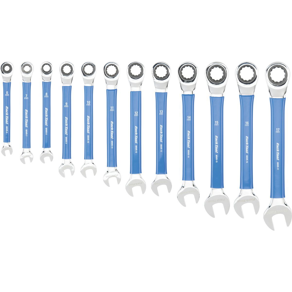 Image of Park Tool Ratcheting Metric Wrench Set Blue, 6mm to 17mm