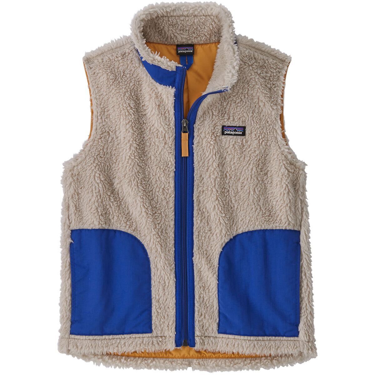 Patagonia Retro-X Fleece Vest - Kids' Natural/Passage Blue, XXL