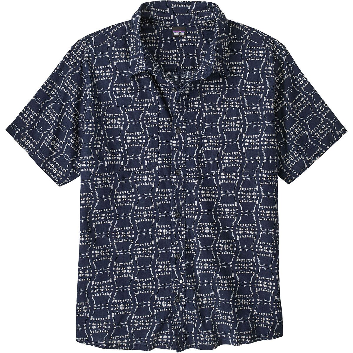 Image of Patagonia Back Step Shirt - Men's Snowshoe Hare/New Navy, L