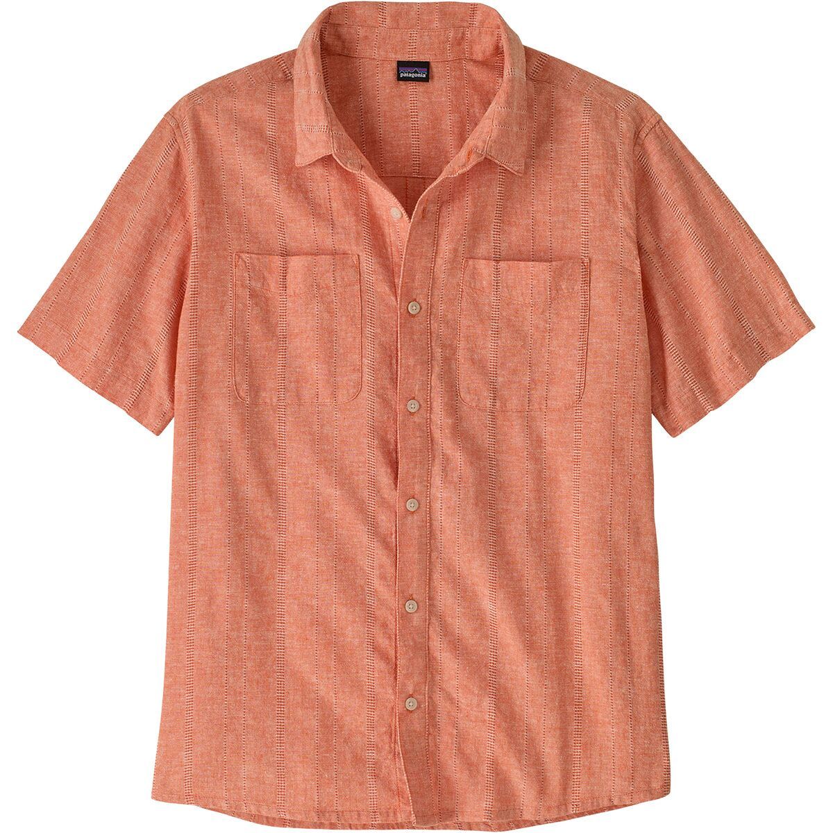 Image of Patagonia Back Step Shirt - Men's Swell Dobby: Coal Orange, XL