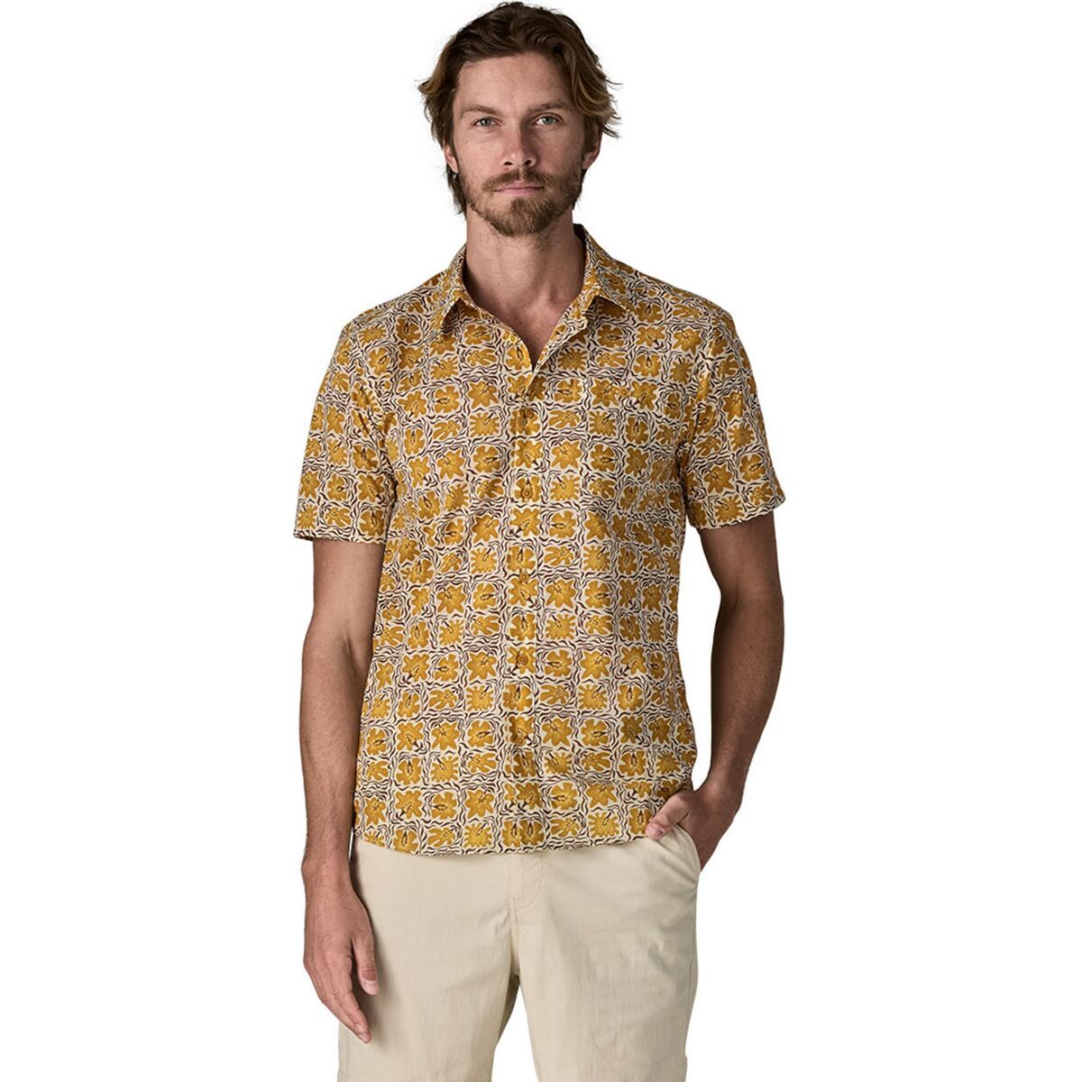 Image of Patagonia Go To Button-Up Shirt - Men's Future Flowers: Natural, XL