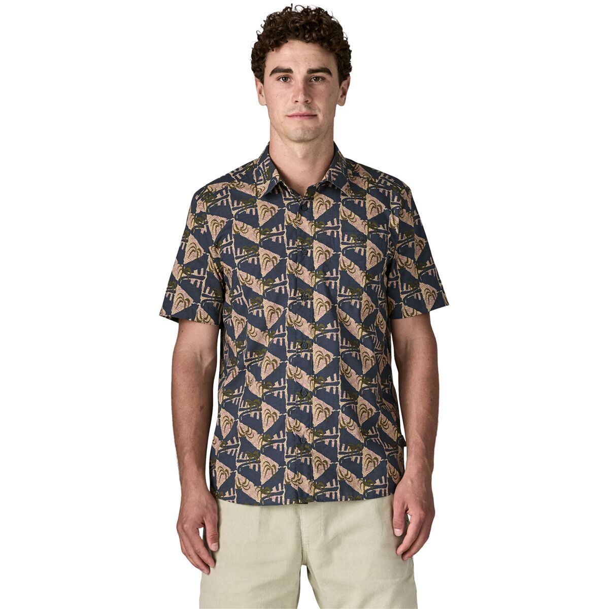 Image of Patagonia Go To Button-Up Shirt - Men's Jaguar Geo: Dolomite Blue, L