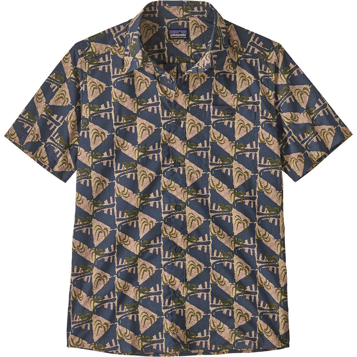 Image of Patagonia Go To Slim Fit Shirt - Men's Jaguar Geo: Dolomite Blue, XXL