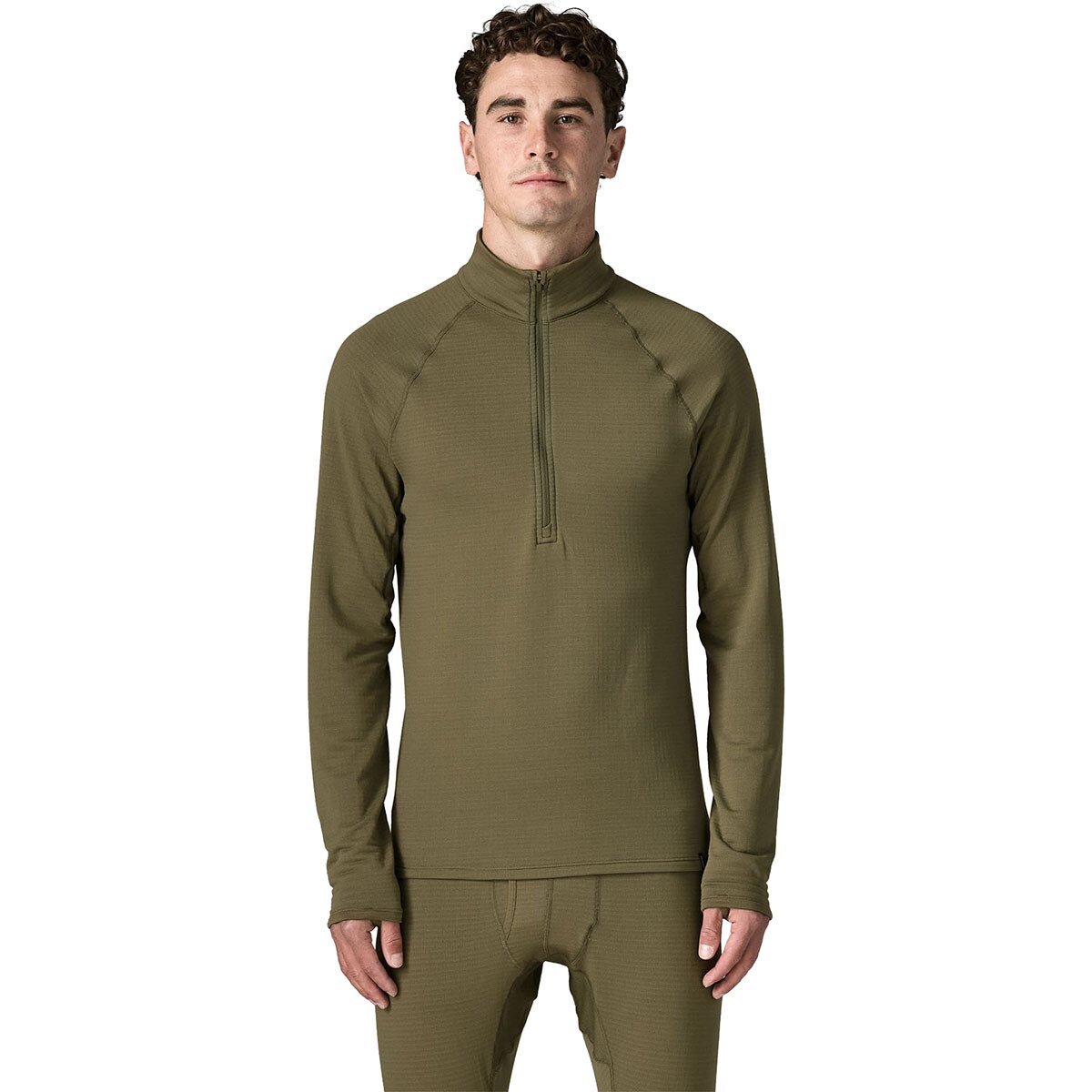 Image of Patagonia Capilene Thermal Weight Zip-Neck Pullover Top - Men's Basin Green, M