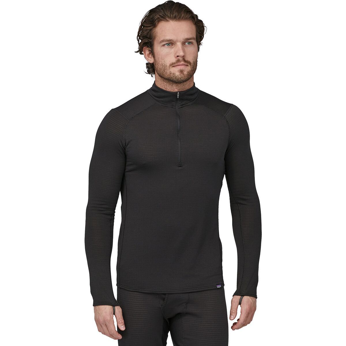 Image of Patagonia Capilene Thermal Weight Zip-Neck Top - Men's Black, M