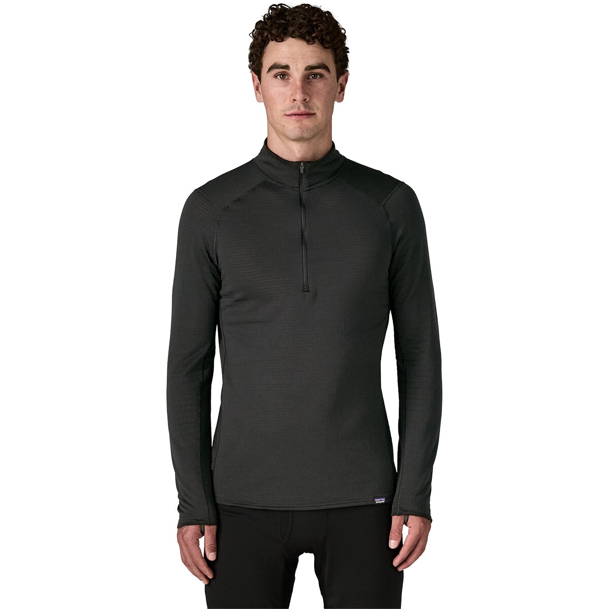 Image of Patagonia Capilene Thermal Weight Zip-Neck Pullover Top - Men's Black, S