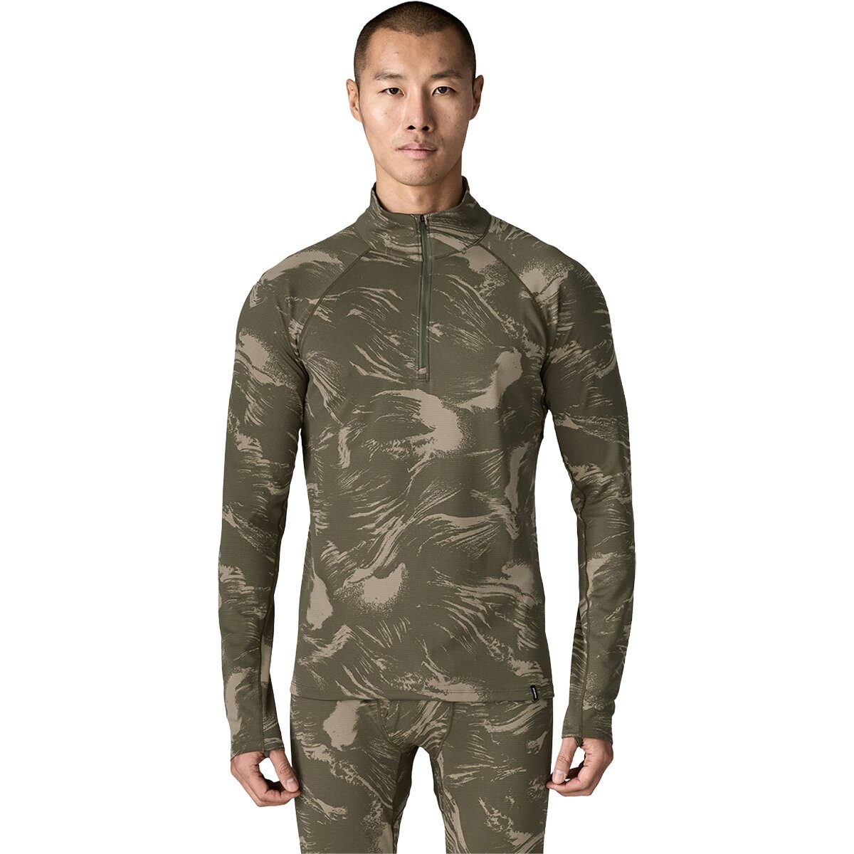 Image of Patagonia Capilene Midweight Zip-Neck Top - Men's Polar Breeze/Basin Green, L
