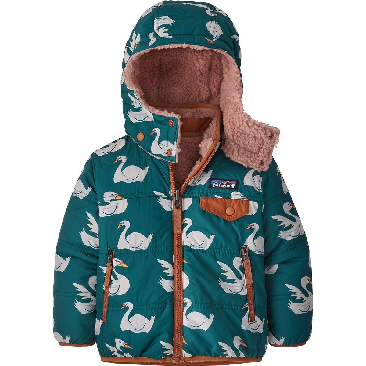 Patagonia Reversible Tribbles Hooded Jacket - Toddler Boys' Svan: Dark Borealis Green, 4T