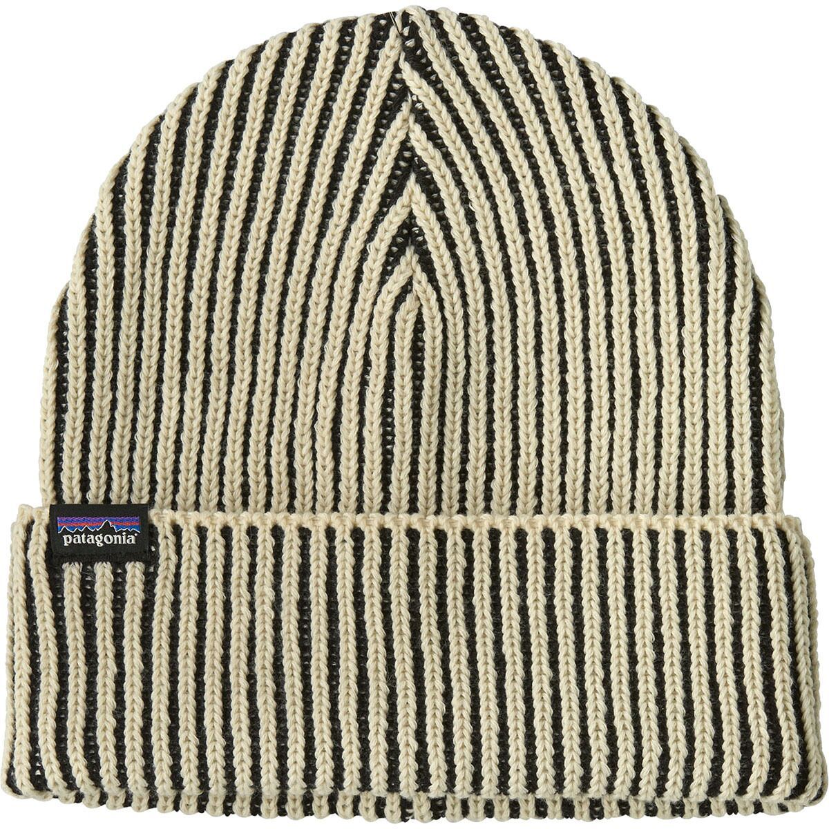 Image of Patagonia Fishermans Rolled Beanie Contrast Stripe: Black, One Size