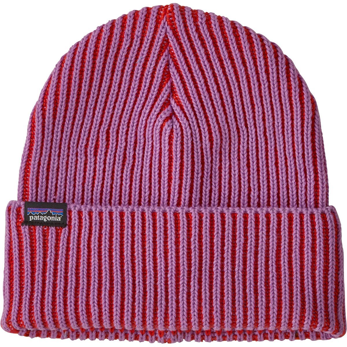Image of Patagonia Fishermans Rolled Beanie Contrast Stripe: Brisk Purple, One Size