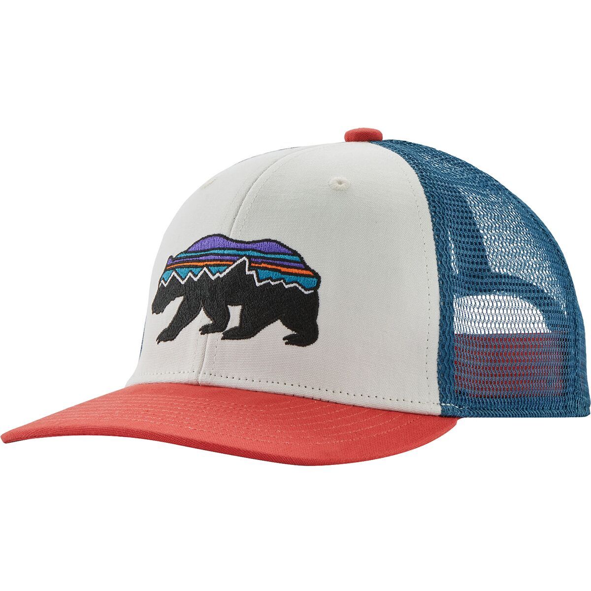 Image of Patagonia Trucker Hat - Kids' Fitz Roy Bear: Birch White, One Size