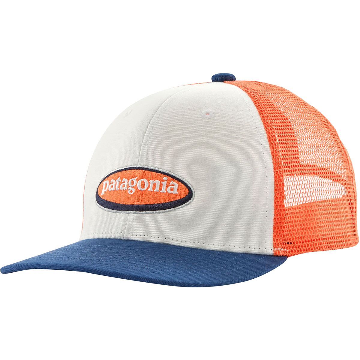 Image of Patagonia Trucker Hat - Kids' Oval Logo: Birch White, One Size