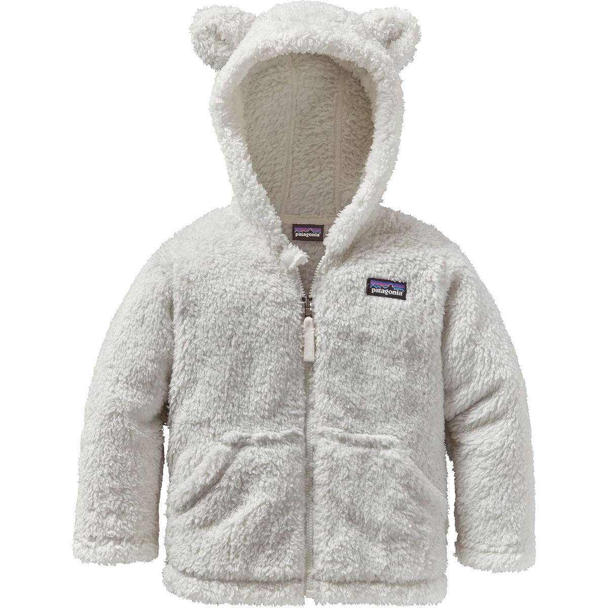 Image of Patagonia Furry Friends Fleece Hooded Jacket - Infants' Birch White, 6M
