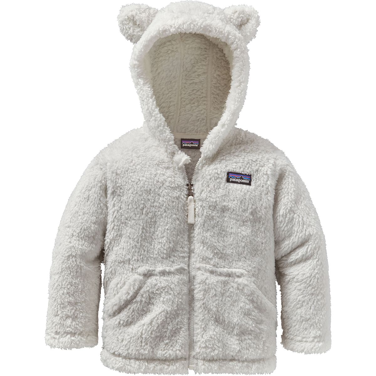 Image of Patagonia Furry Friends Fleece Hooded Jacket - Infants' Birch White, 18M