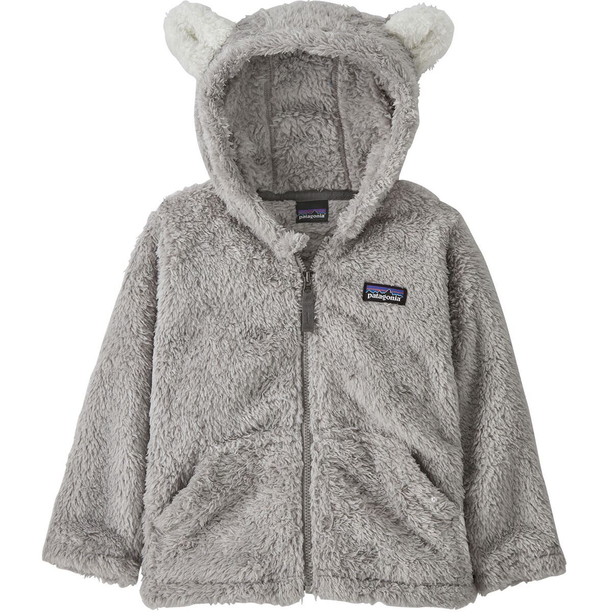 Image of Patagonia Furry Friends Fleece Hooded Jacket - Infants' Salt Grey, 12M