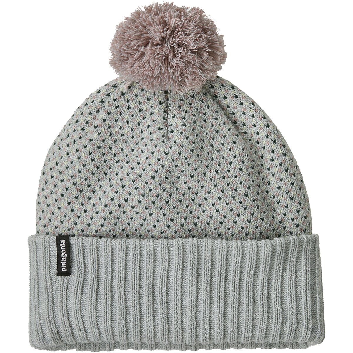 Image of Patagonia Powder Town Pom Beanie - Kids' Confetti: Virtually Blue, One Size