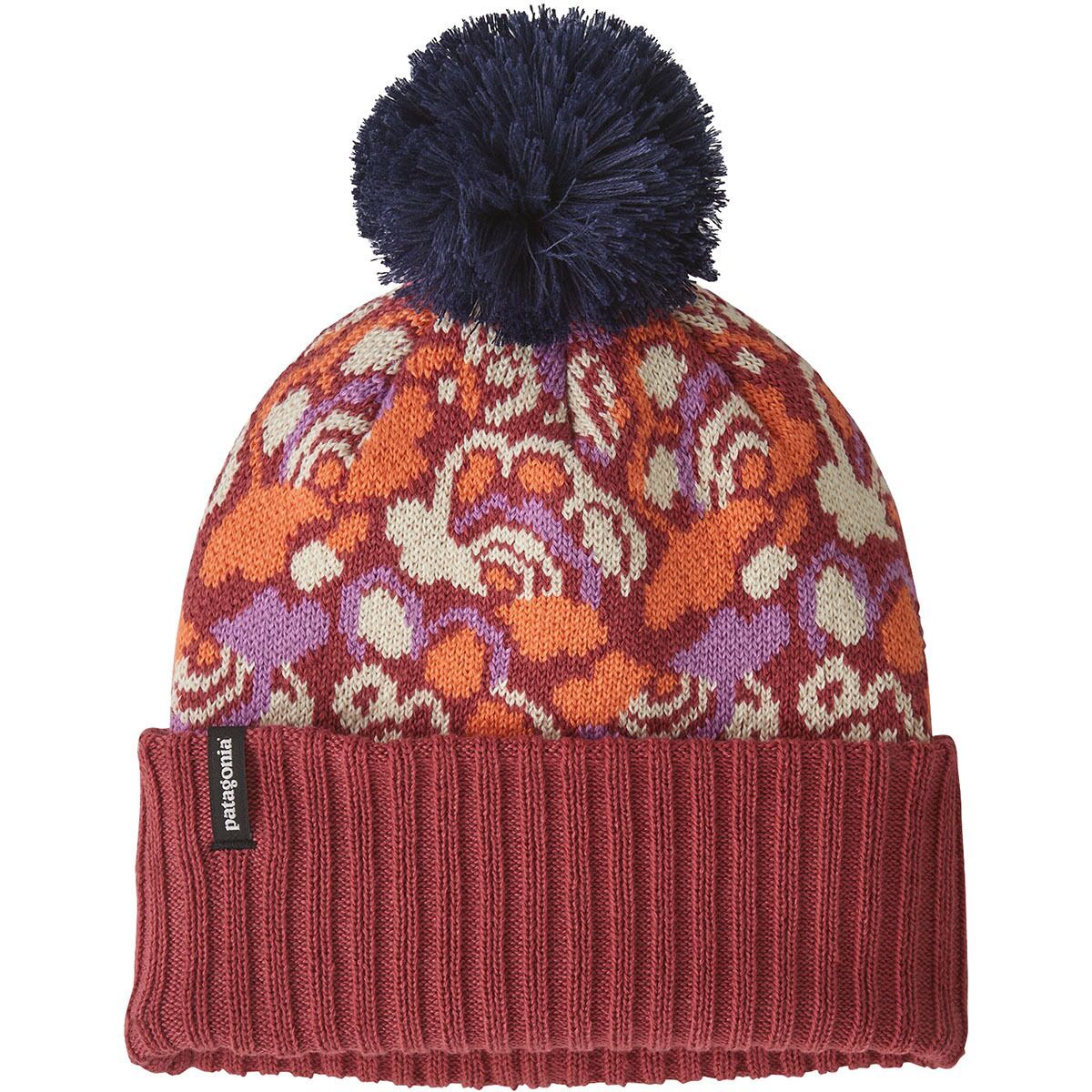 Image of Patagonia Powder Town Pom Beanie - Kids' River River: Potters Red, One Size
