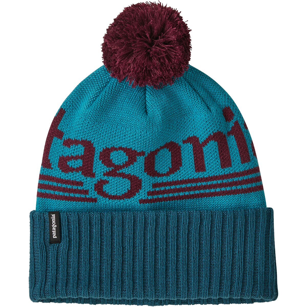 Image of Patagonia Powder Town Beanie Hut Tripper Logo: Mako Blue, One Size