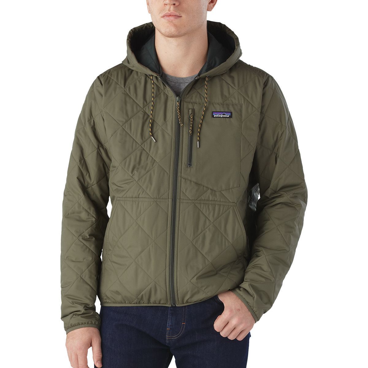 men's diamond quilted bomber hoody