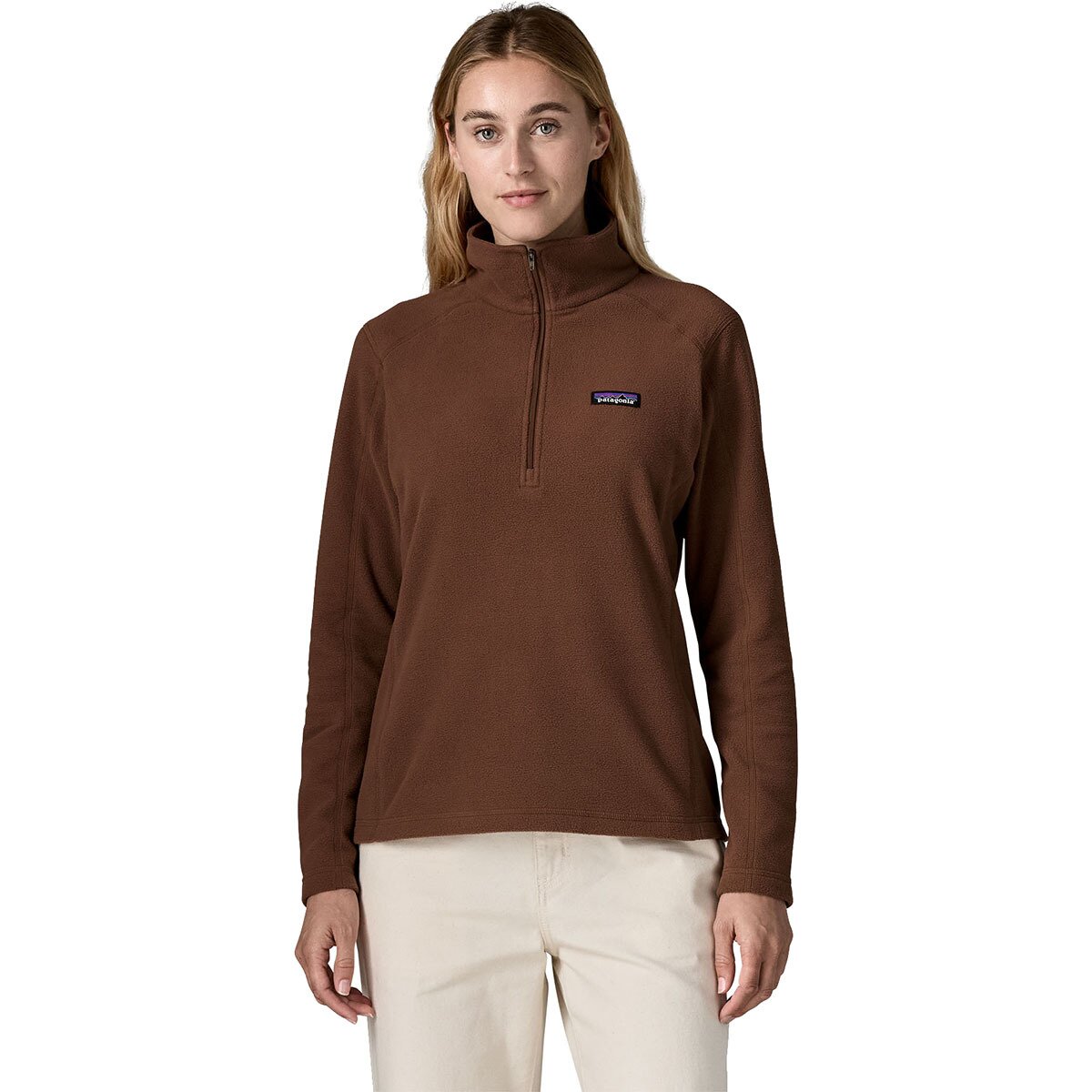 Image of Patagonia Micro D 1/4-Zip Fleece Pullover - Women's Berm Brown, L