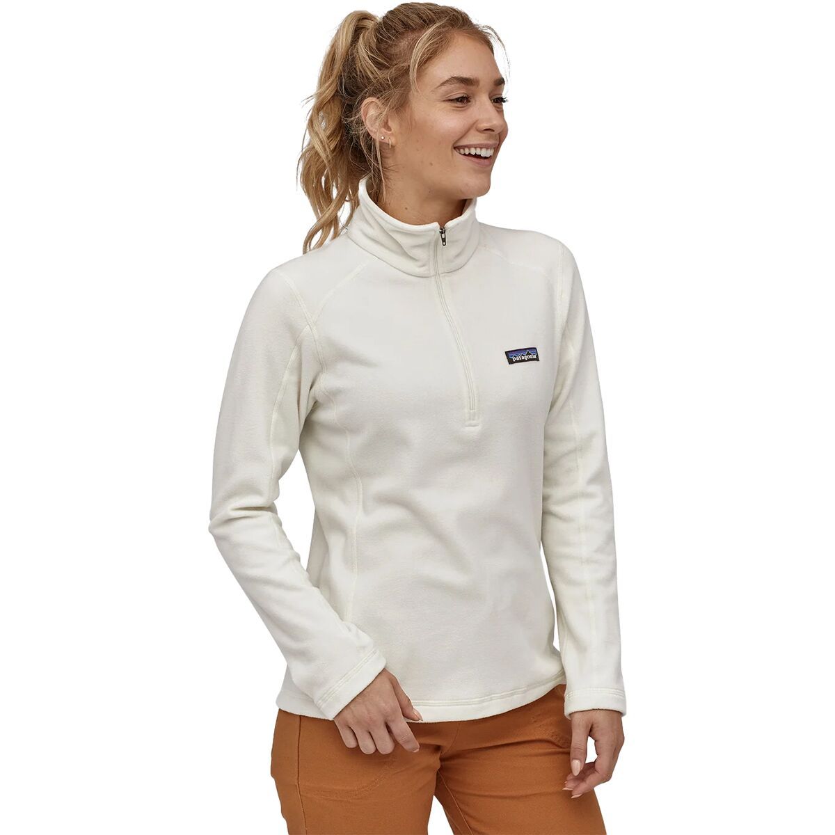 Image of Patagonia Micro D 1/4-Zip Fleece Pullover - Women's Birch White, M