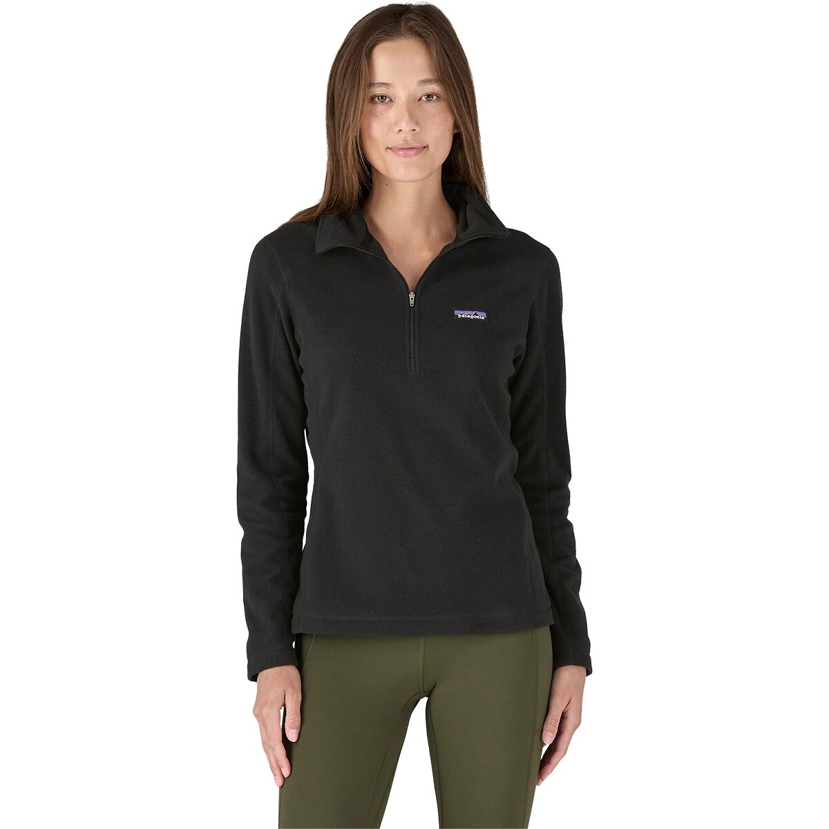 Image of Patagonia Micro D 1/4-Zip Fleece Pullover - Women's Black, XL