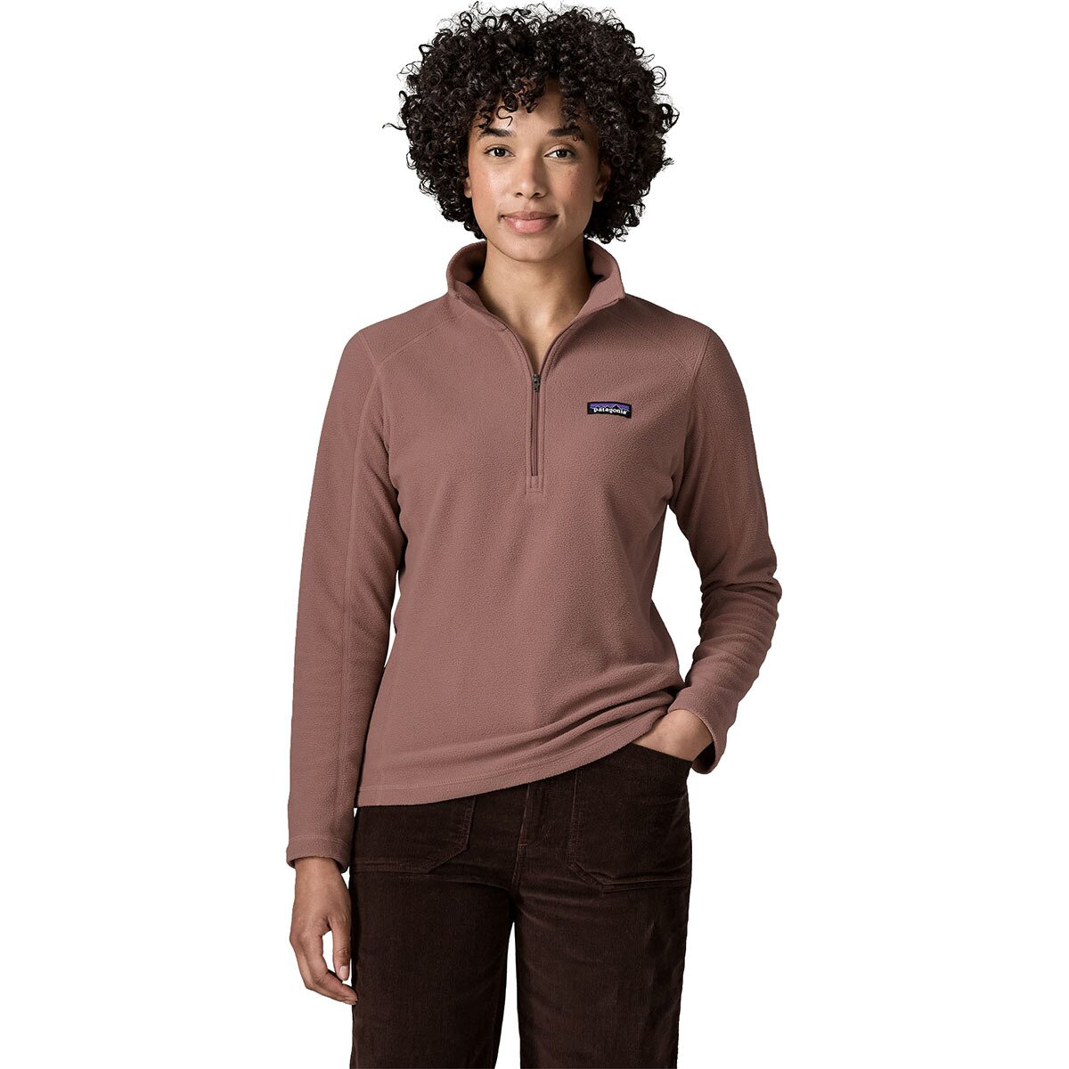 Image of Patagonia Micro D 1/4-Zip Fleece Pullover - Women's Moonrise Taupe, L