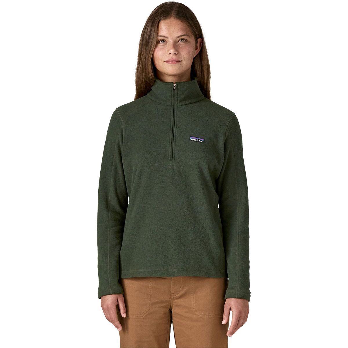 Image of Patagonia Micro D 1/4-Zip Fleece Pullover - Women's Old Growth Green, M