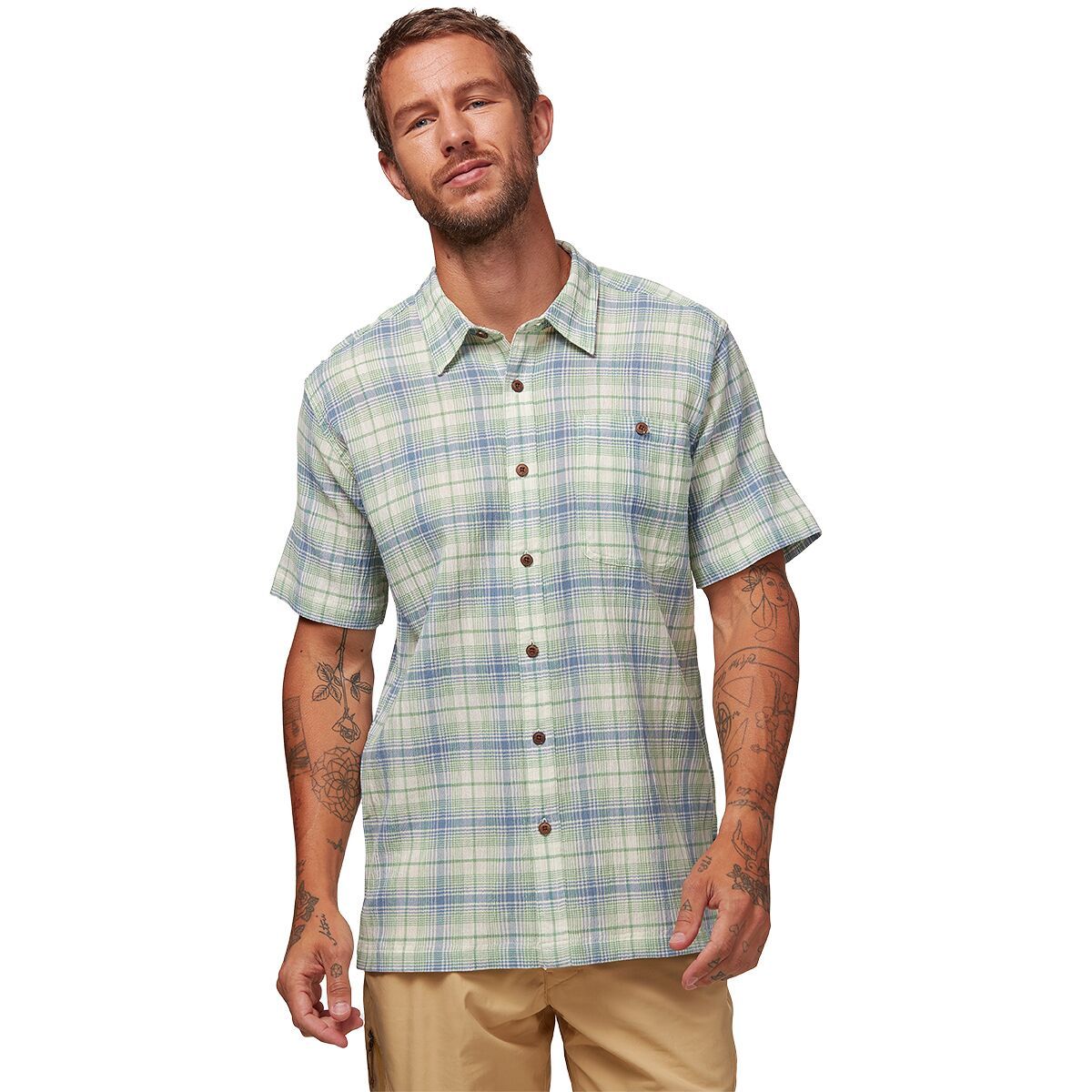 Patagonia A/C Short-Sleeve Shirt - Men's Coop/Thistle Green, XXL