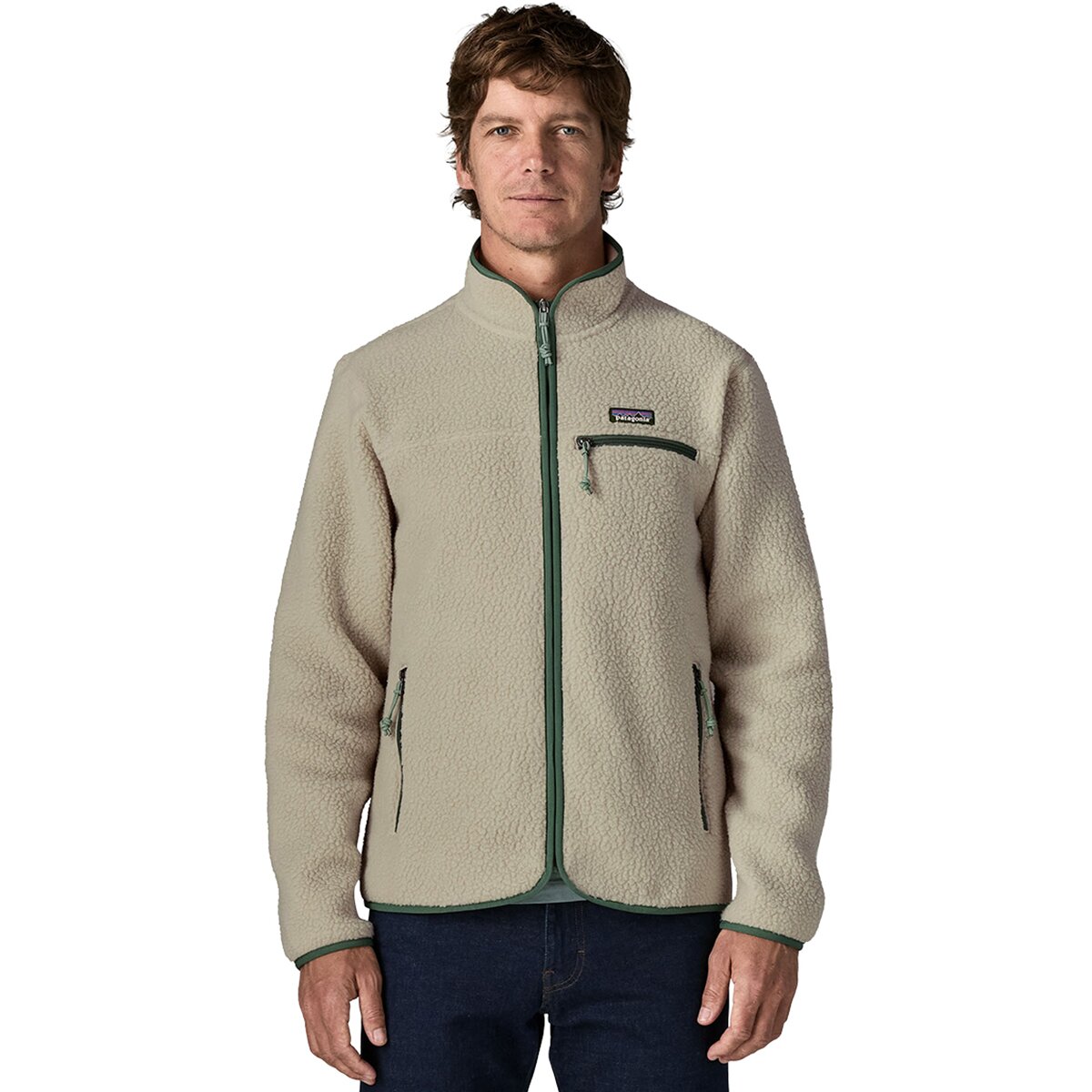 Image of Patagonia Retro Pile Jacket - Men's Pelican w/Canopy Green, M