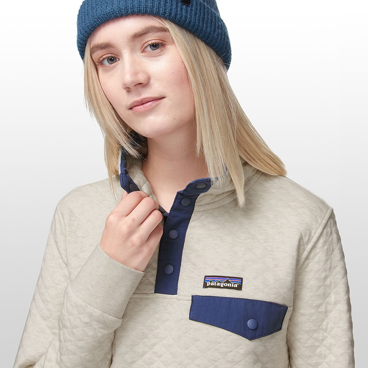 Quilted patagonia pullover top women's