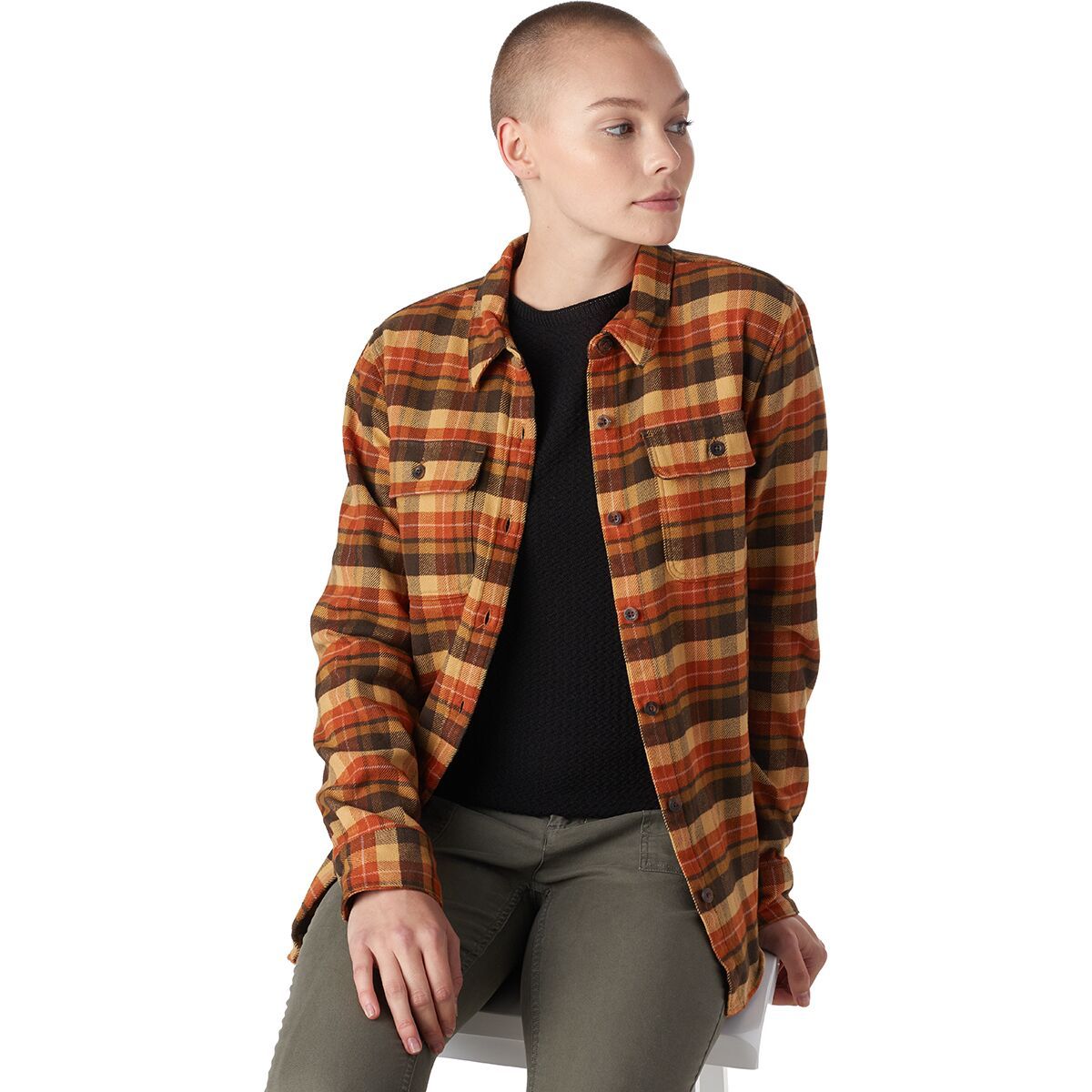 Patagonia Fjord Flannel Long Sleeve Shirt - Women's Xs Pistil: Harvest Tan