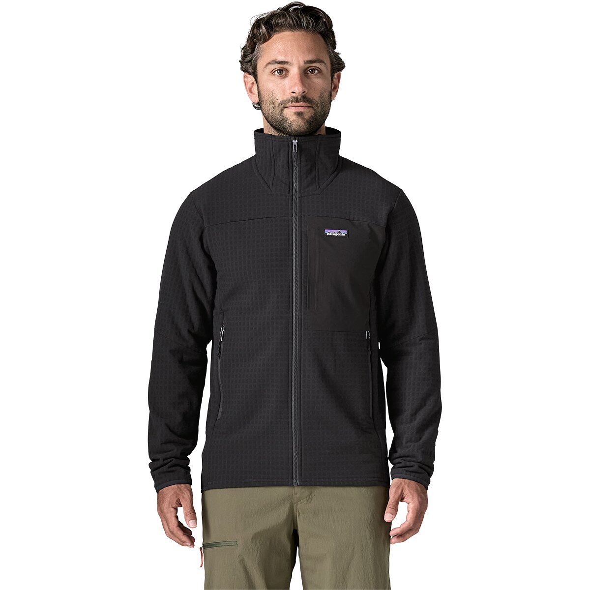 Image of Patagonia R2 TechFace Fleece Jacket - Men's Black 2, S